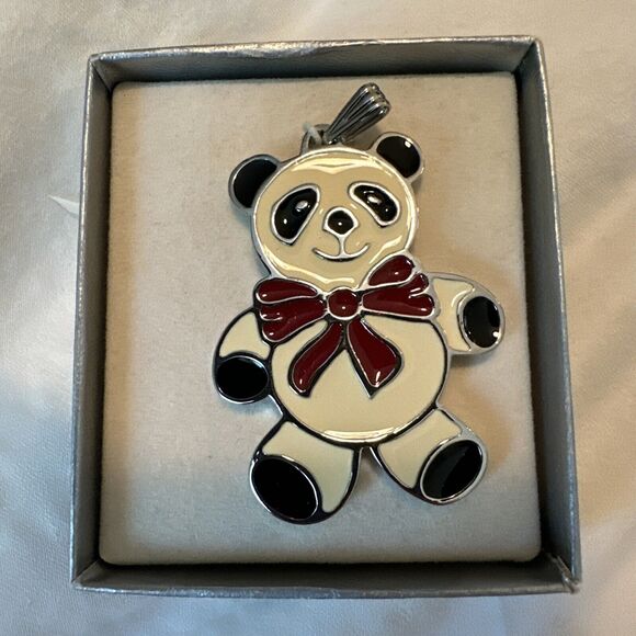 Wallace Silversmiths Other - Vintage Wallace Silversmiths Enamel PANDA BEAR Pendant Christmas Ornament